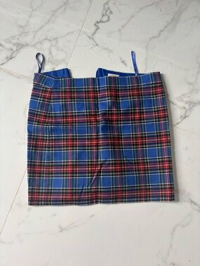J. Crew Blue Red Plaid Mini Skirt